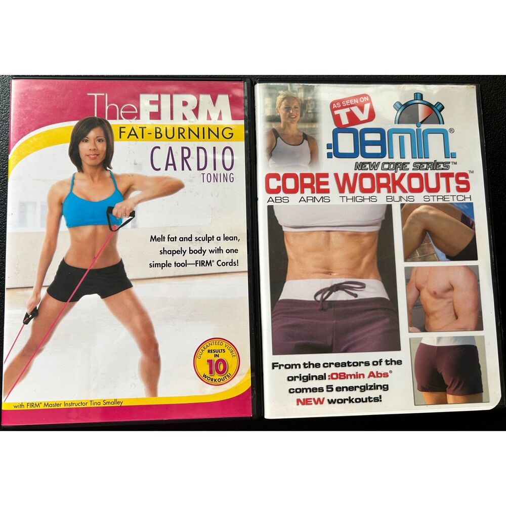 Two Vintage DVDs The Firm Fat-Burning Cardio and 08min. Core Workout 2006 TE3